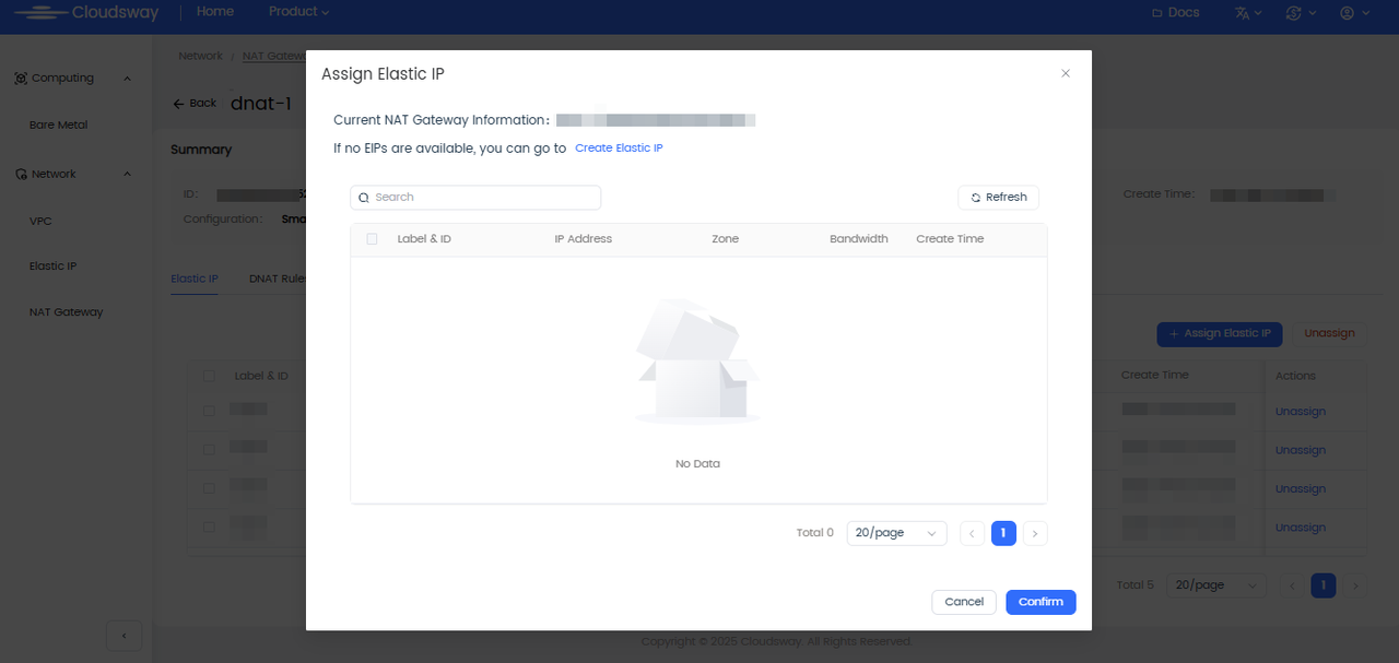 Binding EIP Interface